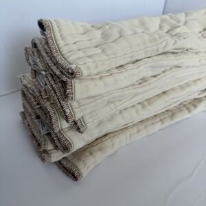 Lot of 12 OsoCozy Small Organic Cotton Cloth Diaper Prefolds 7-15 lbs Pre-Owned